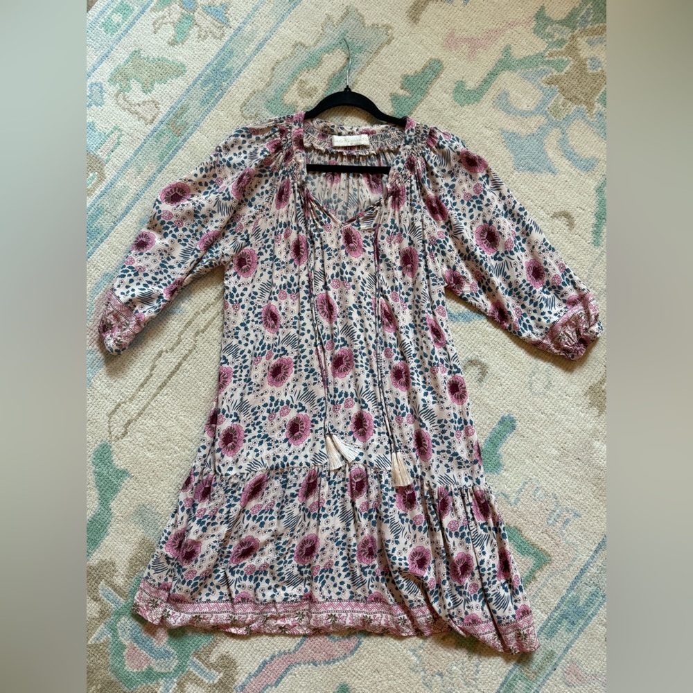 Natalie Martin Sammie short Floral Dress in Pink and Cream